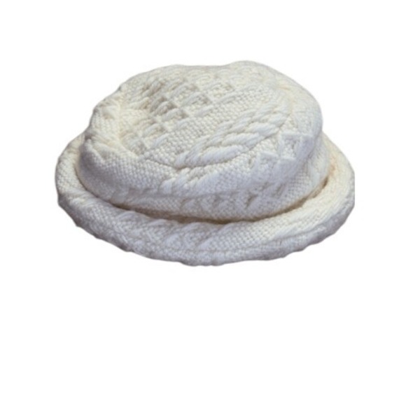 Branigan Weavers Wool Hat Women Off White Ireland Cable Knit Country One Size‎